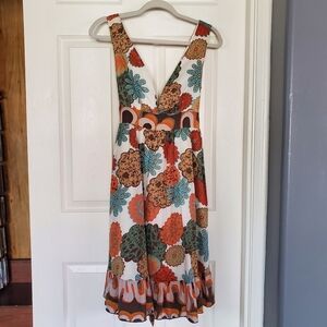Y Apparel Babydoll Dress Y2K Sleeveless‎ Peasant Bohemian Waistband Multicolor S